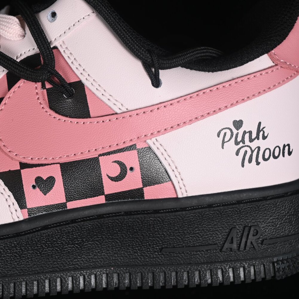 Womens Nike Air Force 1 '07 Pink & Black "Moon Love" Shoes - Picture 6 of 9
